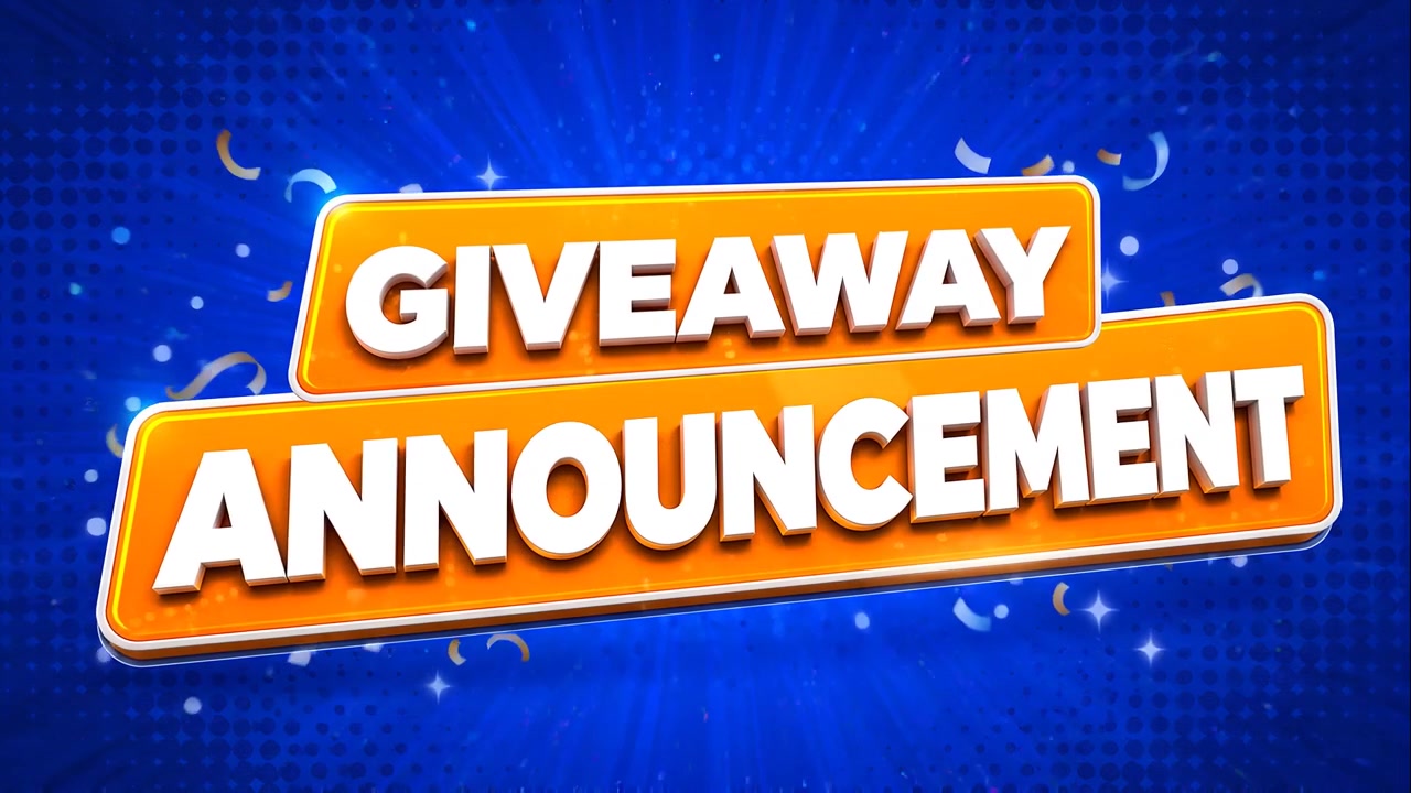 Grafica animata per annuncio giveaway con coriandoli