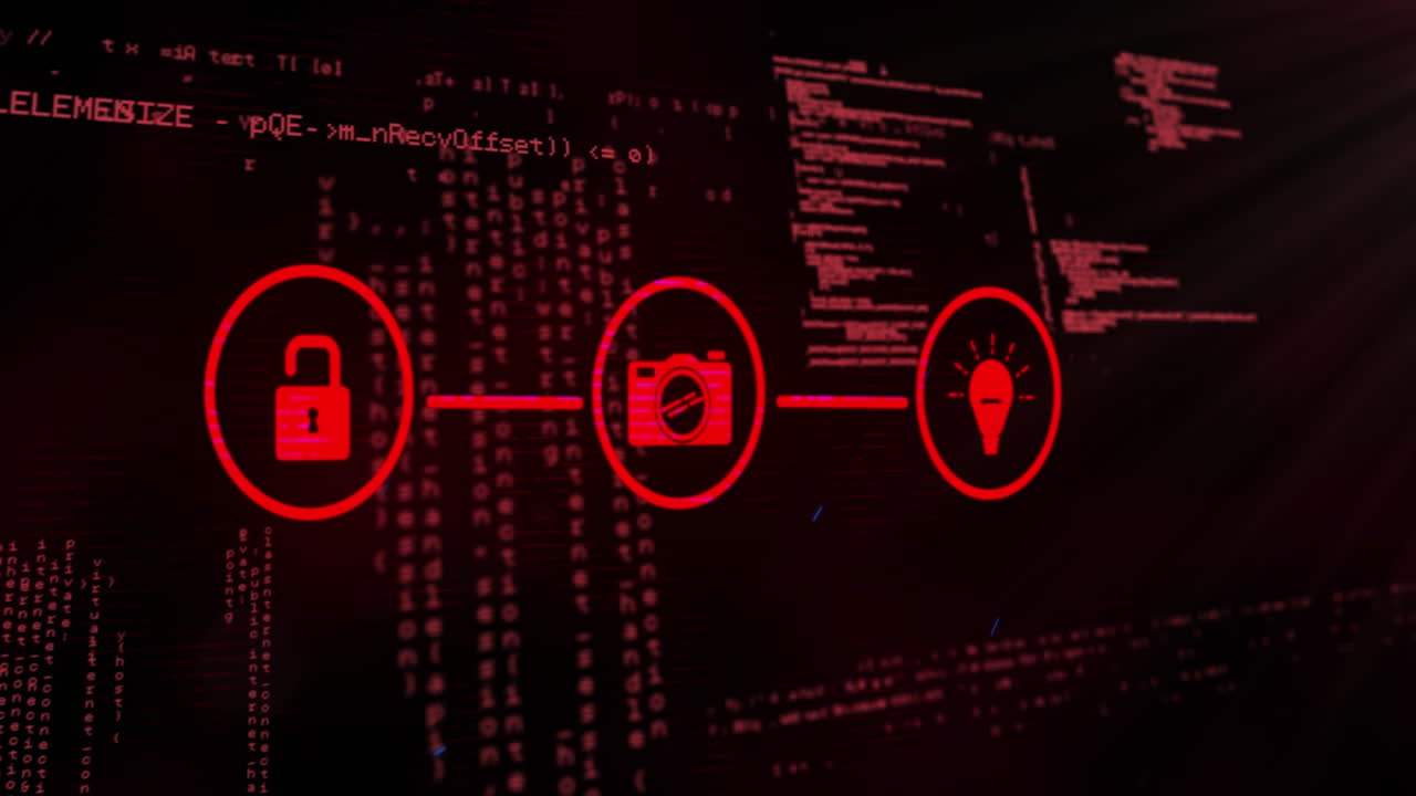 Network of connection icons against data processing