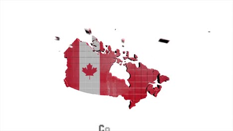 canada map showing up intro by regions 4k animated canada map intro background with countries appearing and fading one by one and camera movement