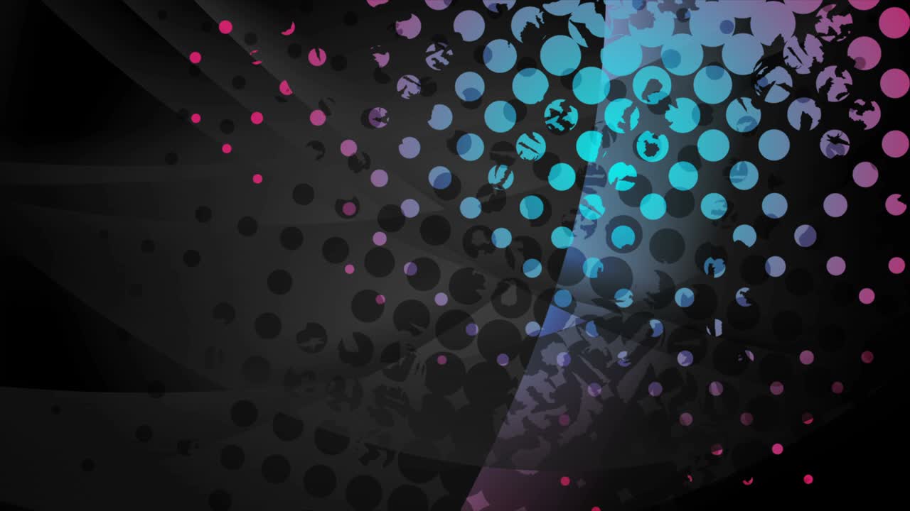 fondo de movimiento ondulado abstracto negro con puntos grunge rosados azules