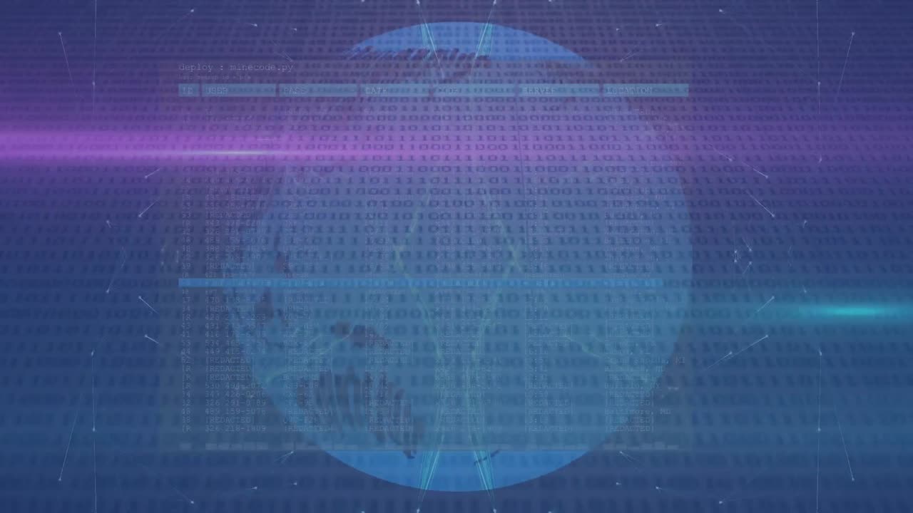 animación del procesamiento de datos en todo el mundo