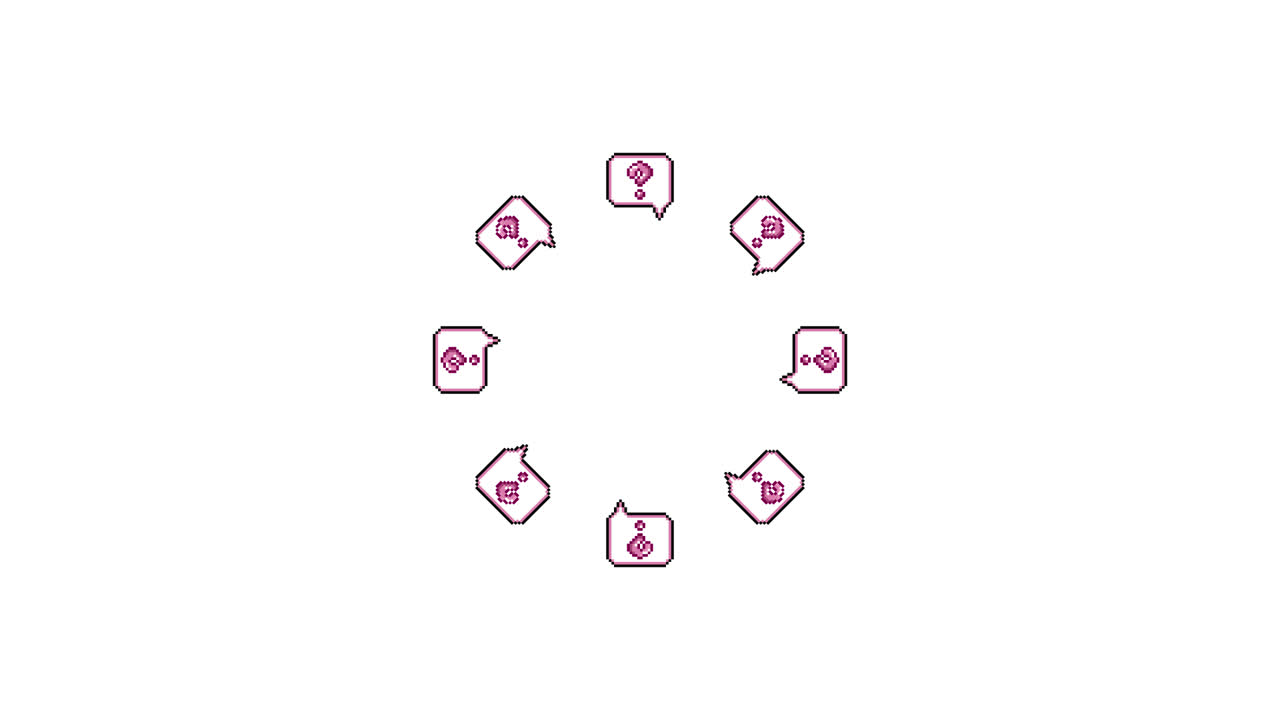 Pixel Art Speech bubble Question mark Spinning Circle Animated Overlay Transparent 30fps (1)