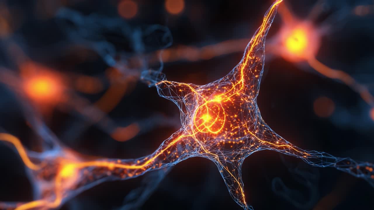 Exploring the Intricate Structure of Neurons: A Detailed Visualization of the Complex Networks Within the Nervous System, Illustrated Through Stunning Graphic Design