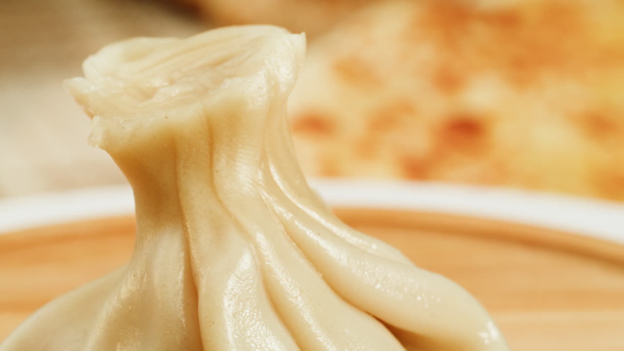 Close-up of a Khinkali Dumpling