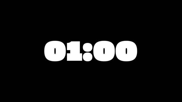 One Minute Countdown On Piepie 2 Typography In Black And White