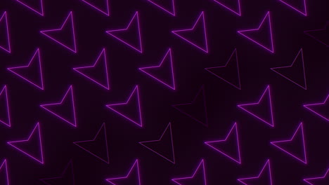 Seamless-neon-purple-triangles-pattern-in-rows-on-black-gradient