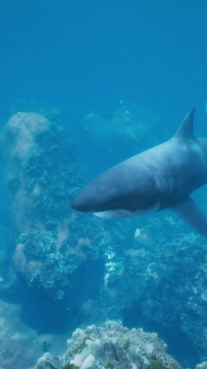 tiburón bajo el agua en el arrecife de coral