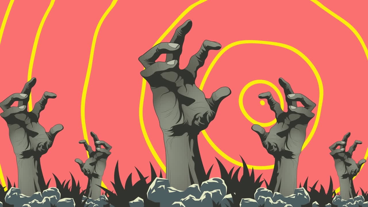 분홍색 배경에 나선형 위의 손의 애니메이션