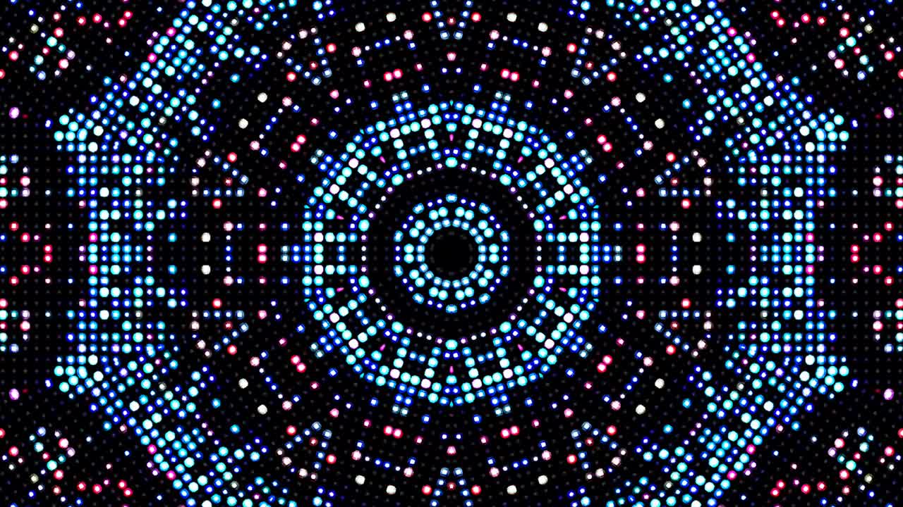 movimiento de onda de línea, forma de círculo colorido, sobre un fondo negro