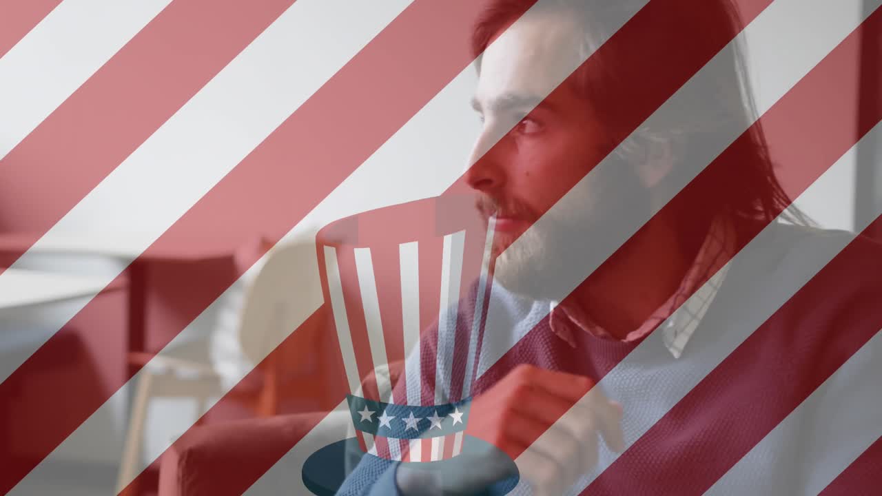 움직이는 줄무 ⁇ 와 사업가들의 모자 애니메이션