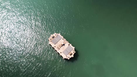 Aerial-View-Of-Palmerston-Fort-Near-The-Calshot-Beach-In-Summer-In-England,-UK