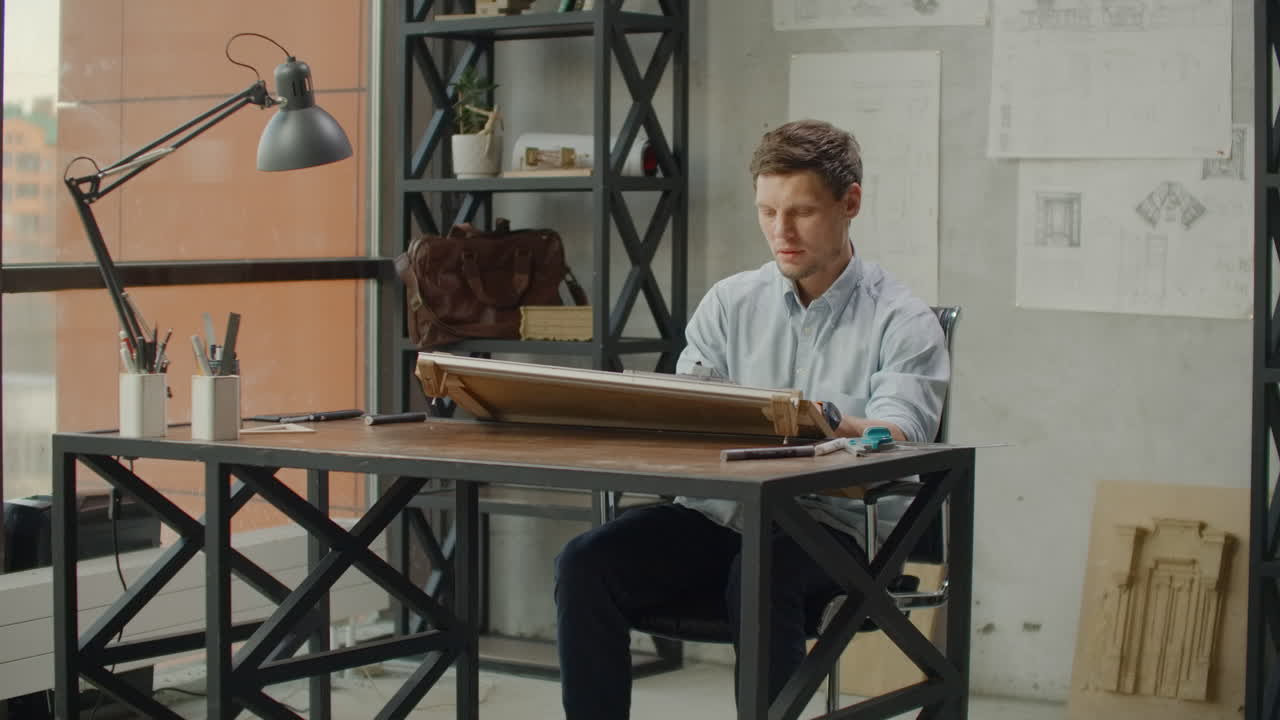 arquitectos concepto ingeniero sosteniendo pluma apuntando equipo arquitectos en el escritorio con un plano en la oficina vintage luz de puesta de sol. primer plano de un dibujante dibujando diagrama en planos