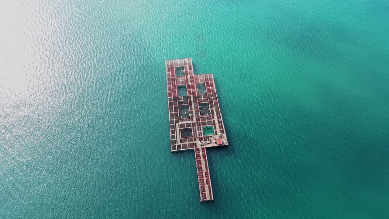 Mussel farming site in clear waters of coastal region