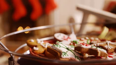 christmas gingerbread cookies in bowl