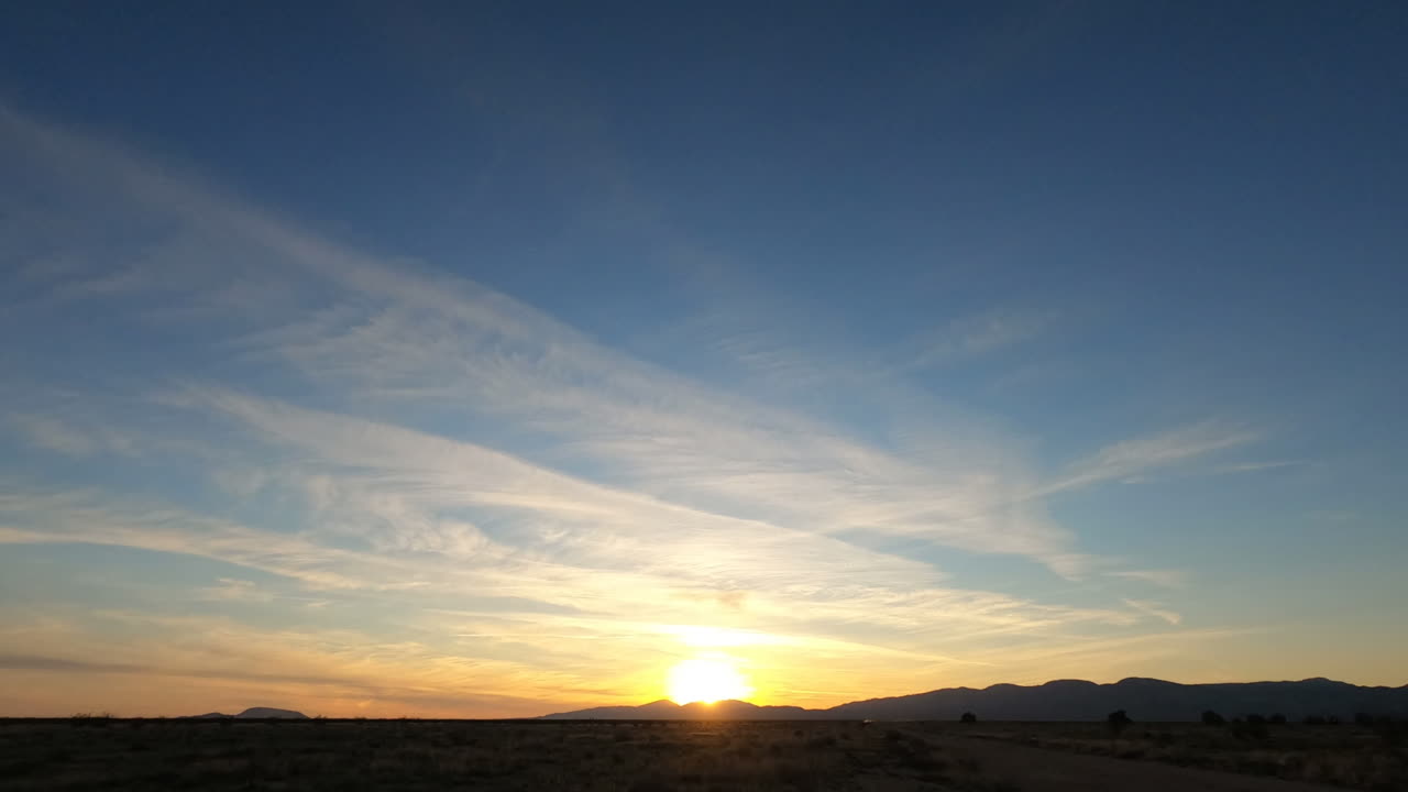 Time Lapse Astonishing Yellow Sunset in the Mojave Desert on California