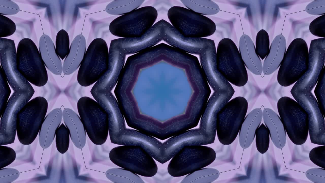 Abstract fractal flower pattern, kaleidoscope background, Mandala ornament flower loop video.