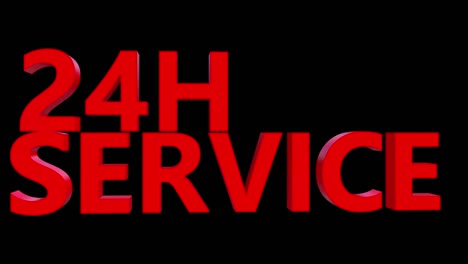 rotating twenty four hours service concept.alpha channel