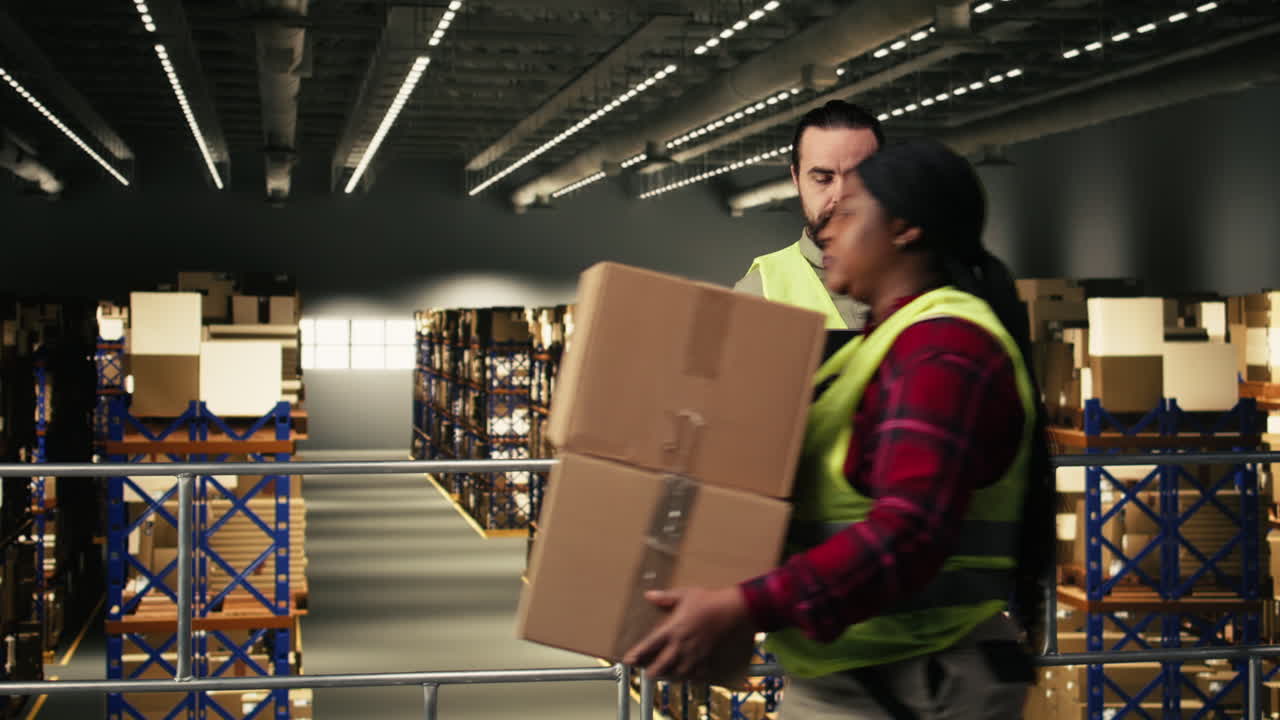 Portrait, warehouse staff member, managing inventory, shipping operations