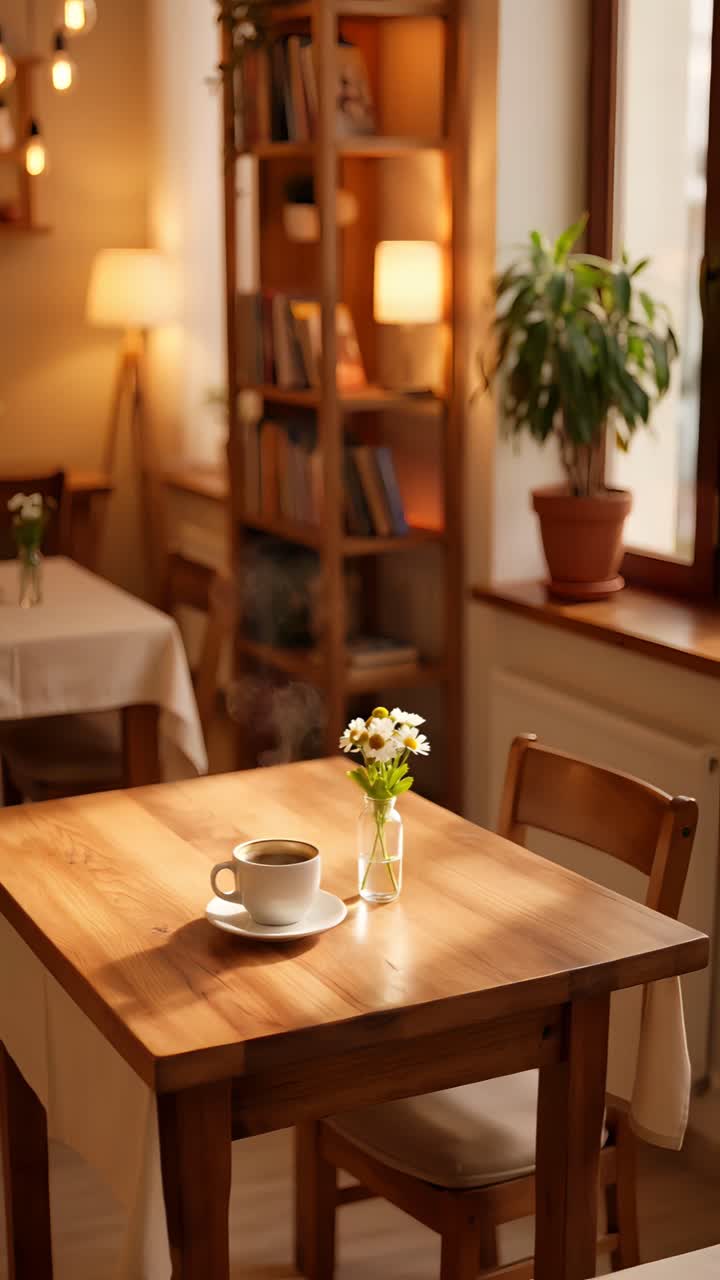 Aesthetic Cafe Interior Cozy Ambience 4K