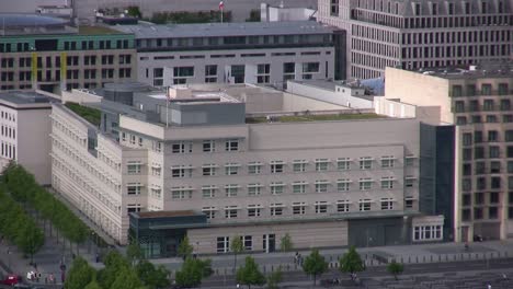 aerial shot of us embassy in berlin, germany