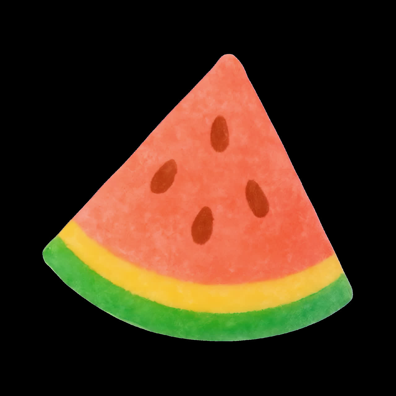 Watercolor watermelon slice illustration animation isolated asset, transparent 4K video, alpha