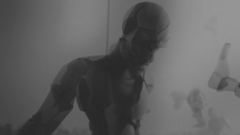 destroyed andorids on a junkyard in xray