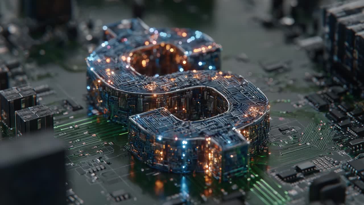 A Glimmering Digital Dollar Sign Shimmering on a Circuit Board, Representing the Intersection of Finance and Technology in the Modern Economy