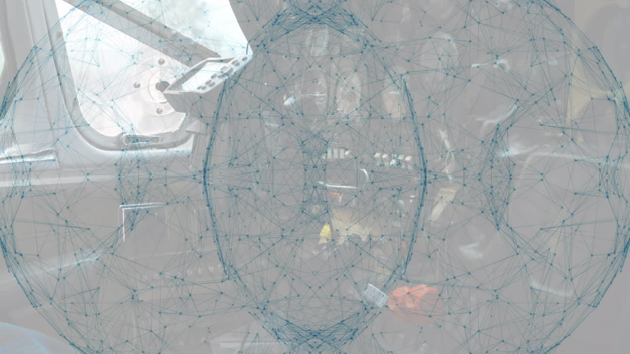 Animation of network of connections over plane