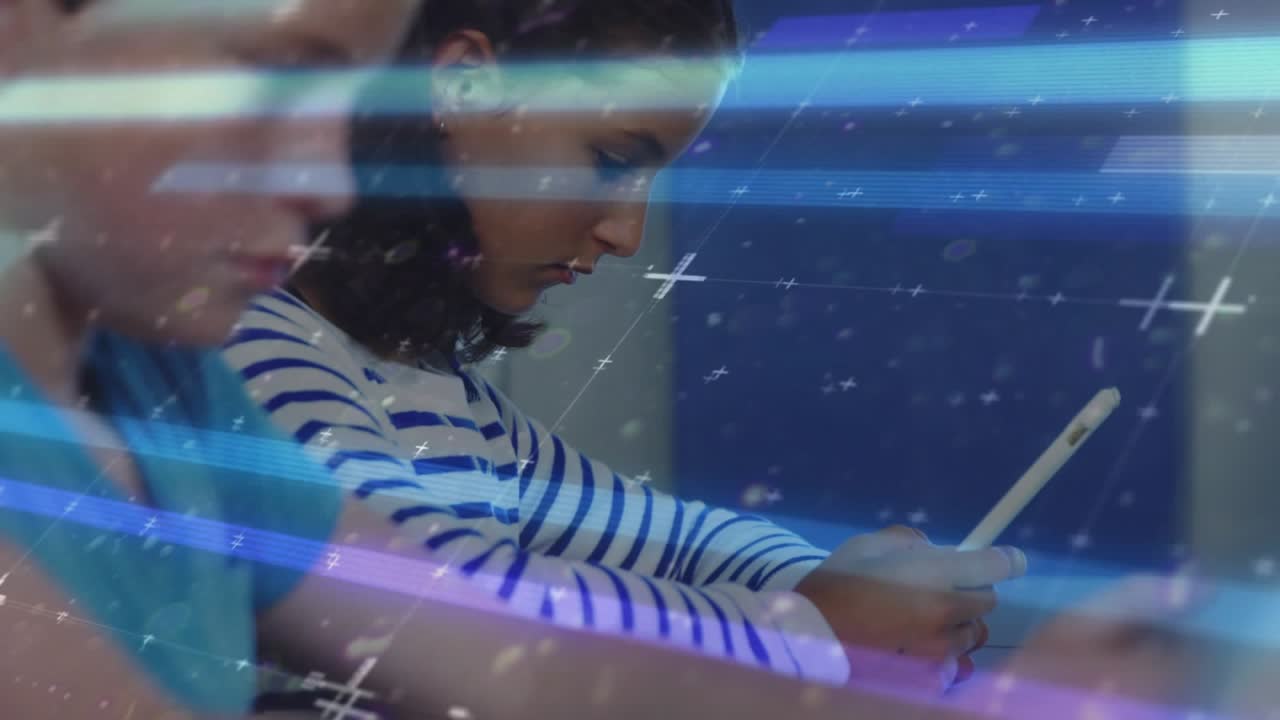 Animation of network of connections over schoolchildren