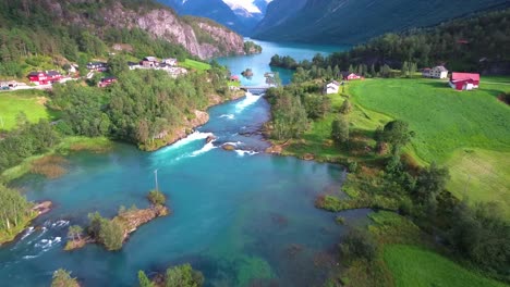 lovatnet lake beautiful nature norway.