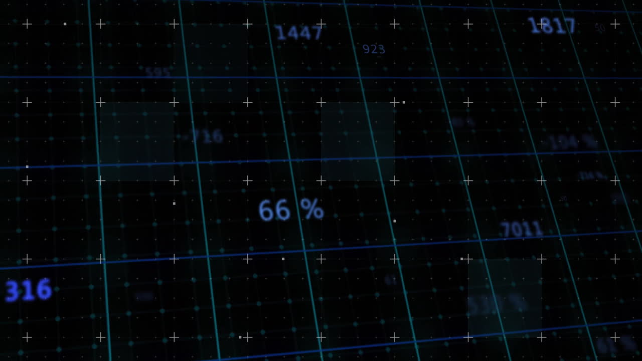 Animation of digital data processing over black background