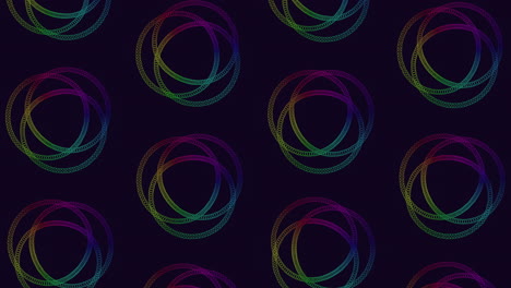 vibrant spiral of colorful circles on black background