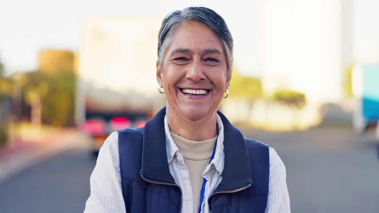 Portrait of a Happy Mature Woman Outdoors