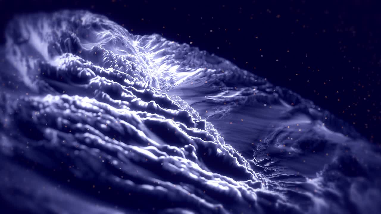 Fractal abstract background animation. Seamless loop. Blue Concept.