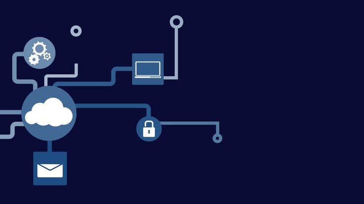 Animation of network of connections in blue background