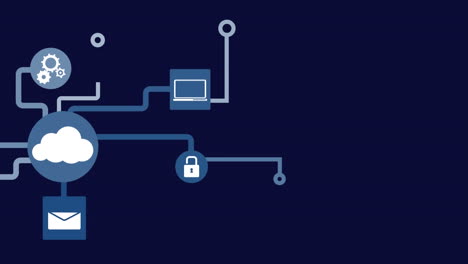 Animation of network of connections in blue background