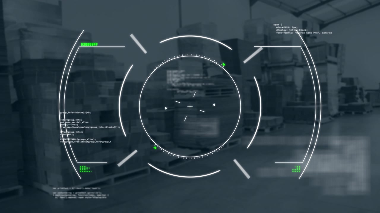 Animation of scope scanning over data processing against warehouse