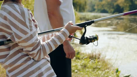 father and daughter fishing