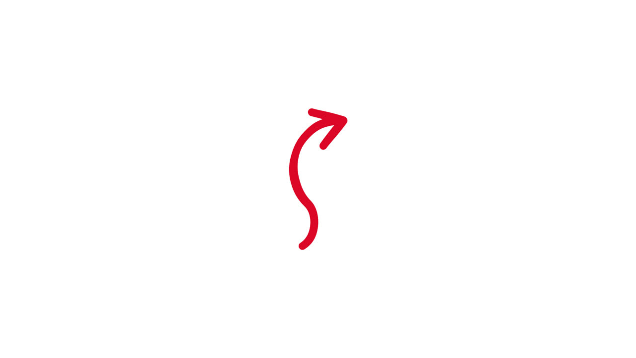 Animated Red Wavy Arrow Pointing Upwards on White Background