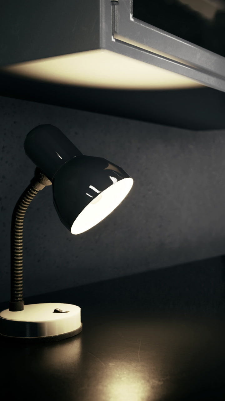 Bright desk lamp illuminating a stylish workspace in modern design