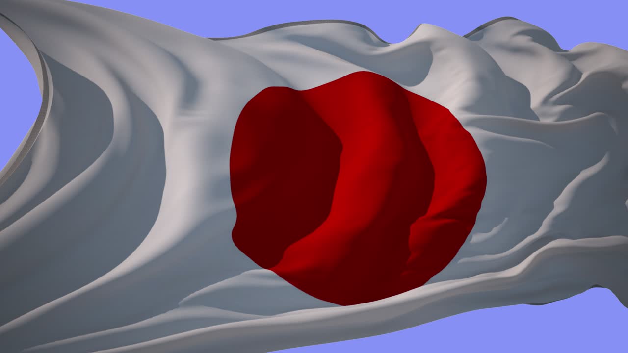 bandera japonesa en bucle alfa 4k