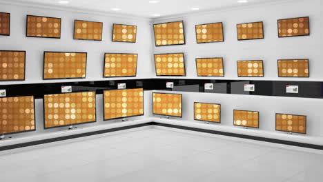 displayed monitors showing gold disco light effects