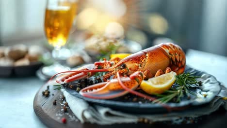 lobster dish with lemon and rosemary
