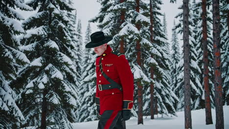 canadian ranger in a snowy forest