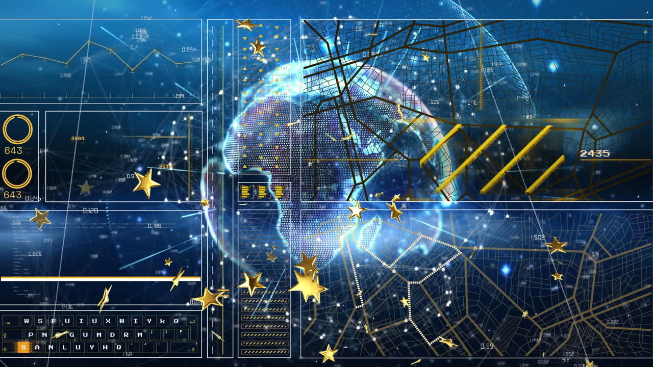 Animation of data processing over globe
