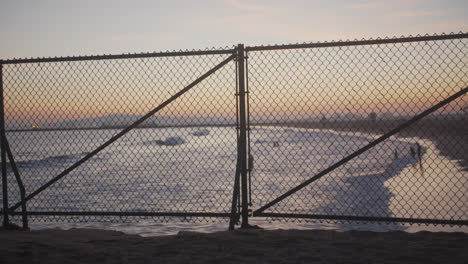 stragglers on an evening beach