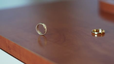 wedding ring spinning in slow motion, close up shot