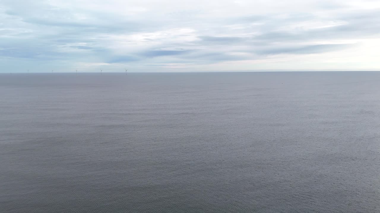 Aerial drone north sea coast of england uk ocean seas