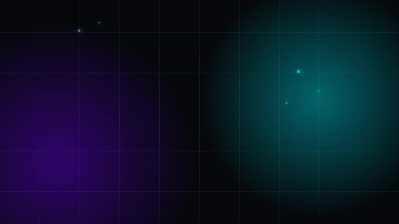 Abstract Digital Network Nodes Connecting on Dark Grid Background