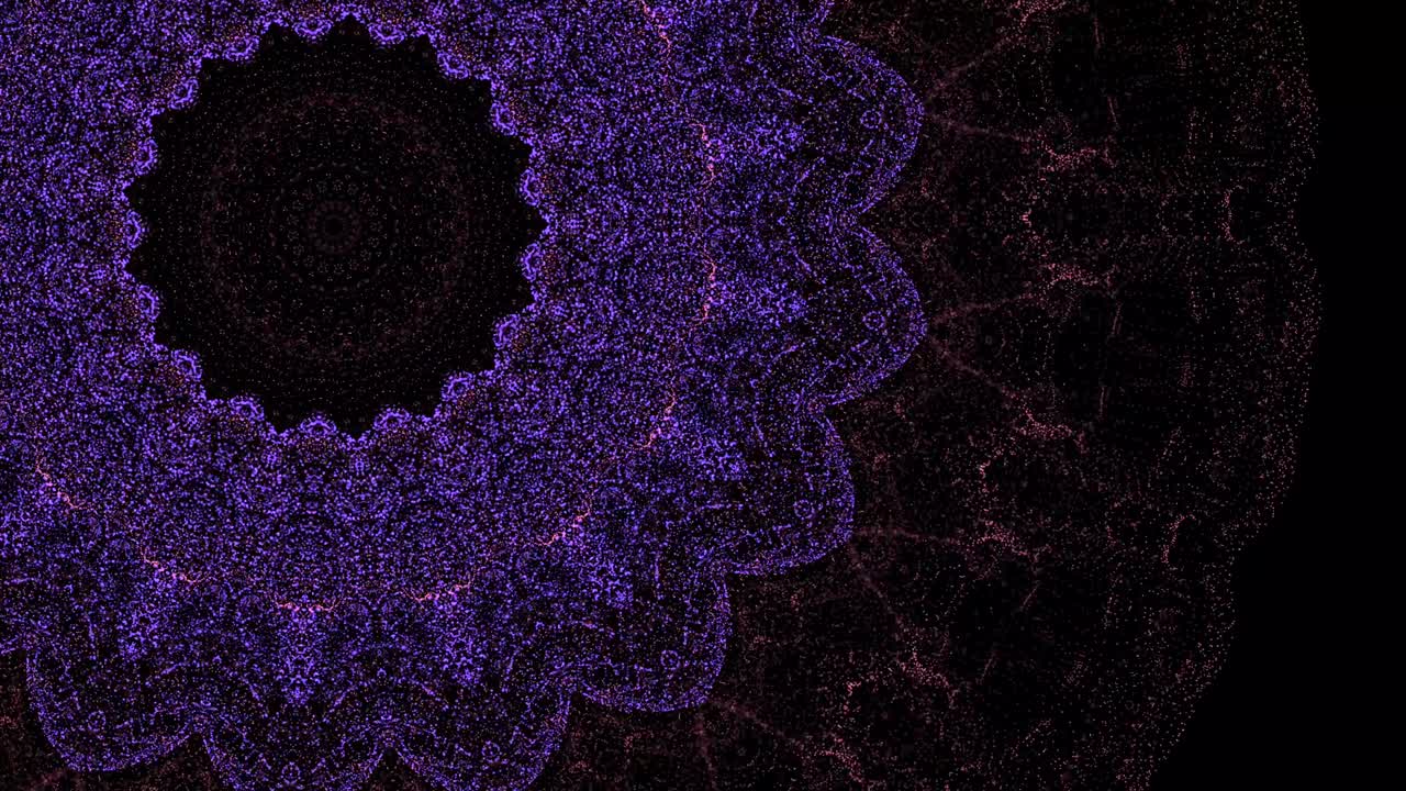 Abstract colorful digital flower motion in psychedelic hypnotic manner.